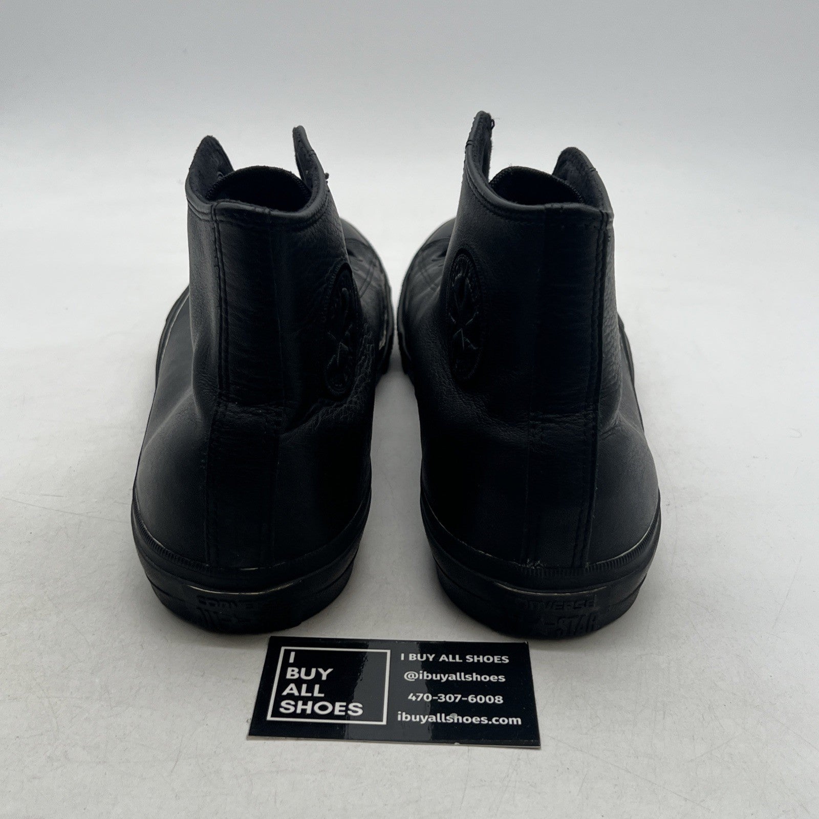 Size 13 -Converse Chuck Taylor All Star Hi Trainers Mono Black Leather (156939C)