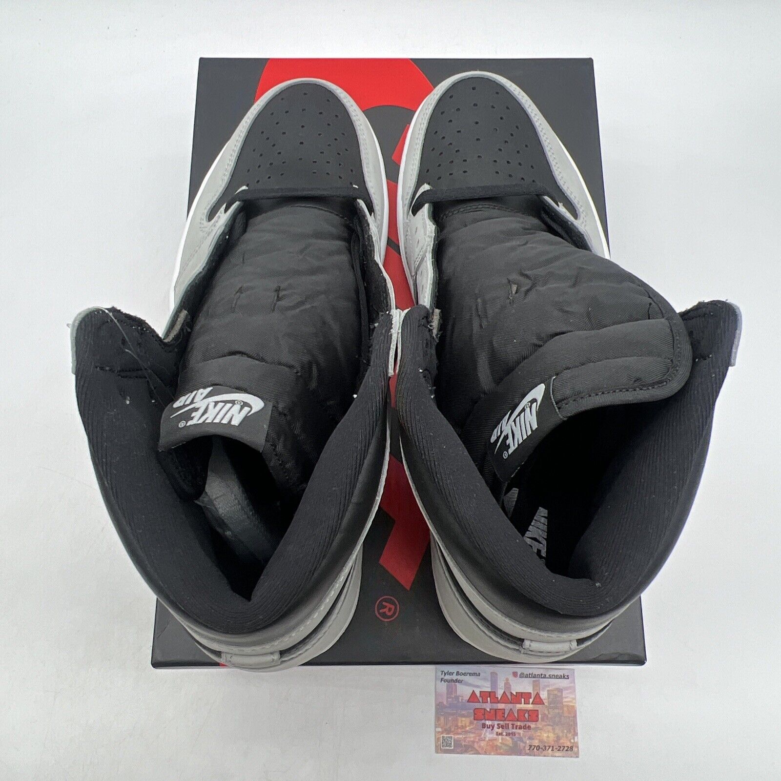 Size 11.5 - Jordan 1 Retro OG High Shadow 2.0 Black White Suede (555088-035)