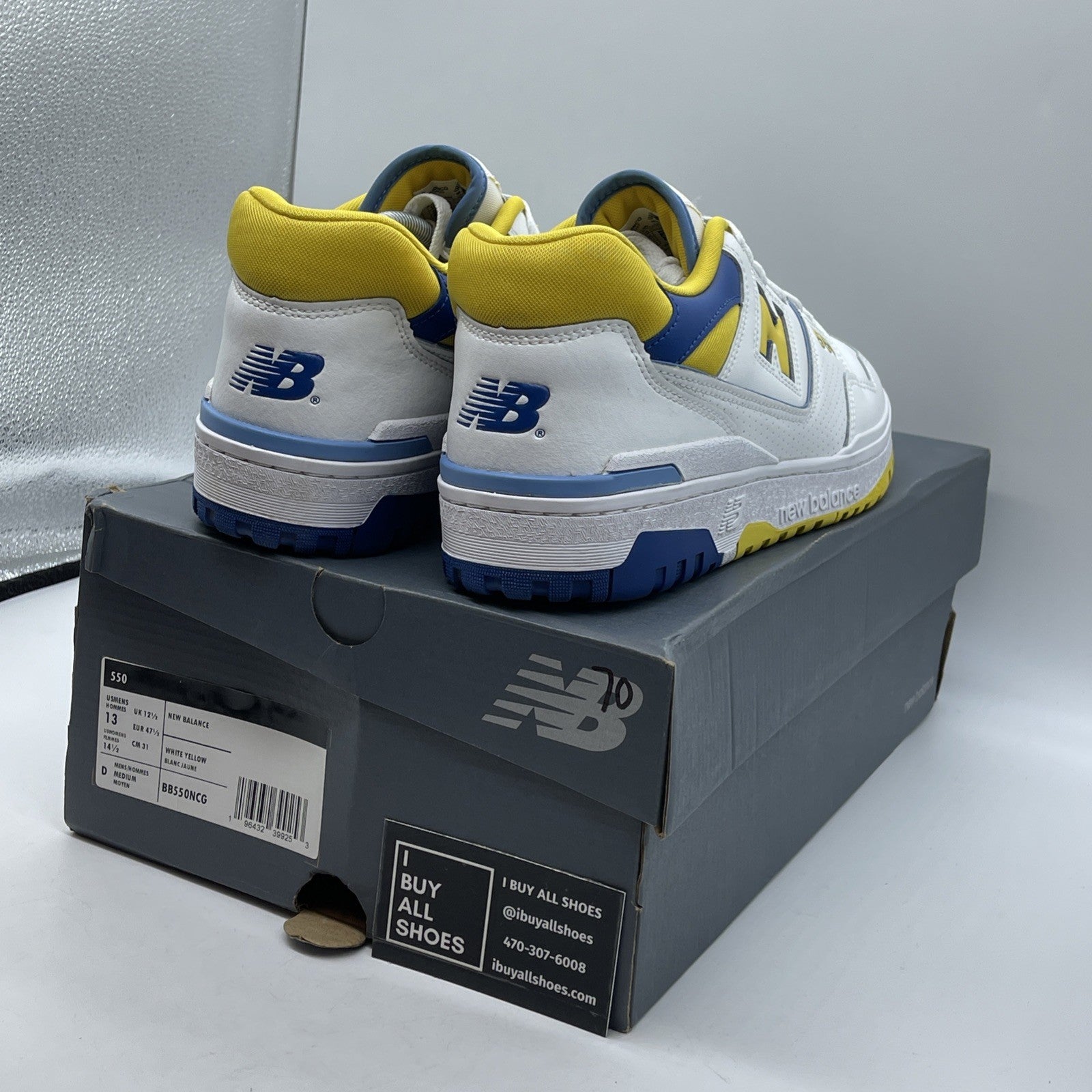 Size 13 - New Balance 550 Honeycomb Heritage Blue White Leather (BB550NCG)