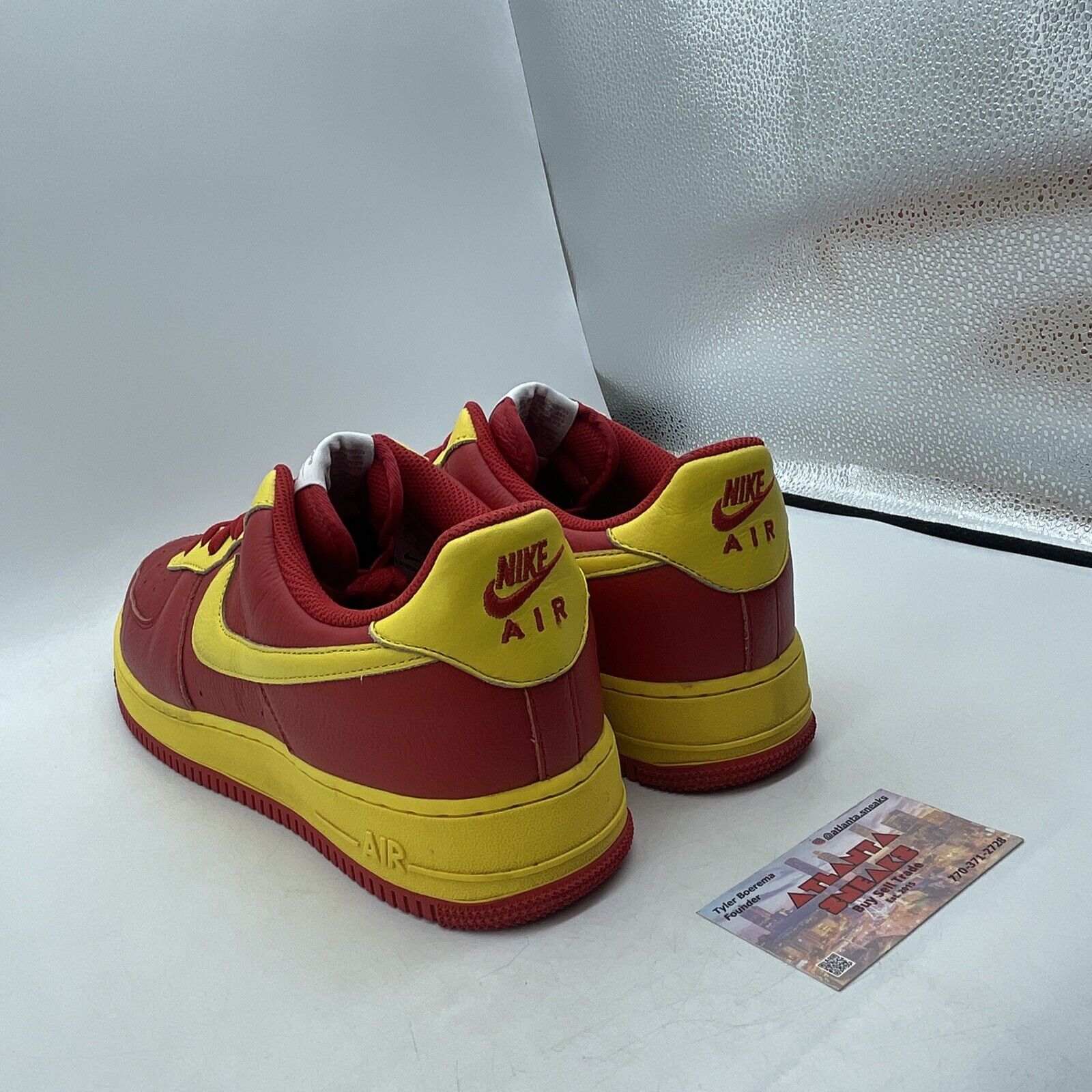 Size 13 - Air Force 1 Red Yellow Leather Nike ID By You (DV3892-900)