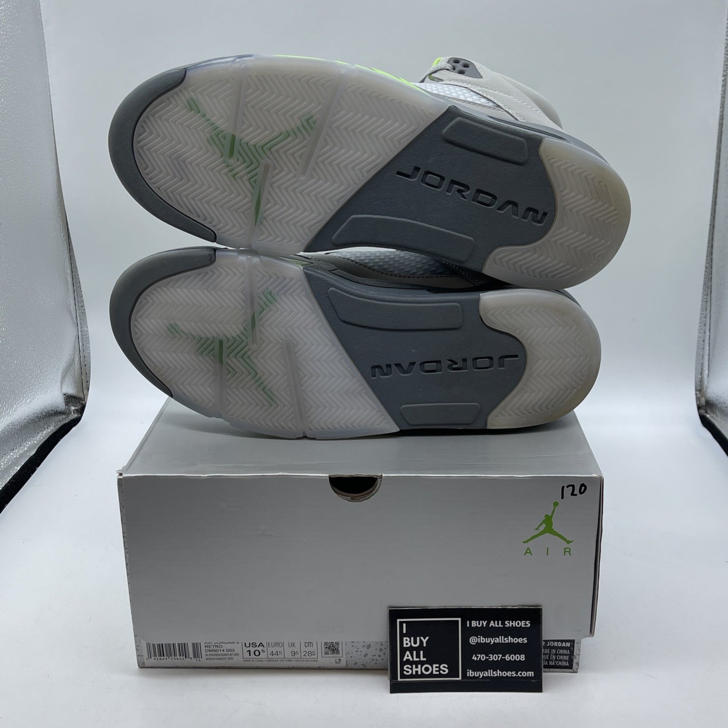 Size 10.5 - Jordan 5 Retro Green Bean Grey Leather (DM9014-003)