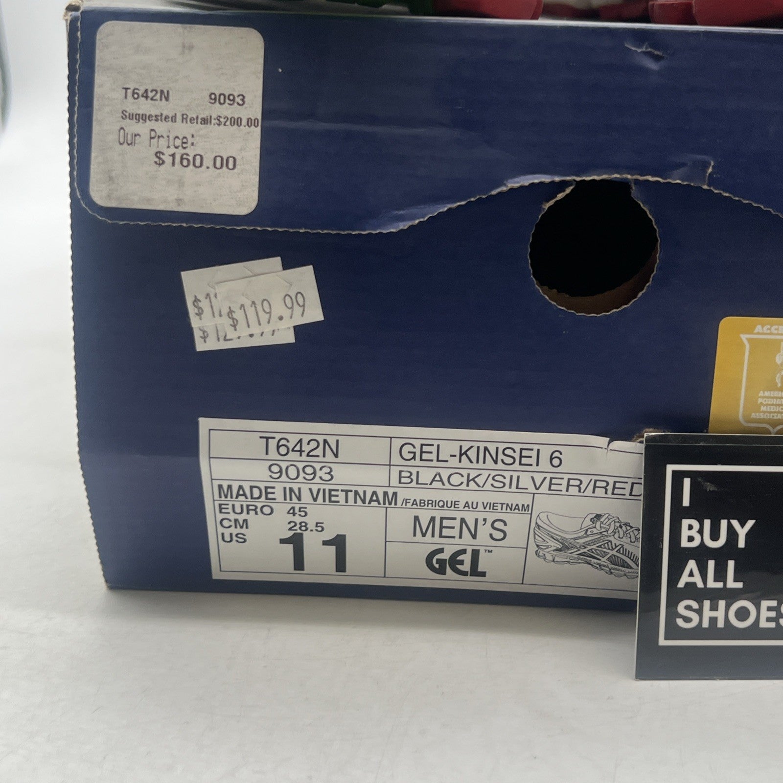 Size 11 - ASICS Gel Kinsei 6 Black Running Shoes (T642N-9093)