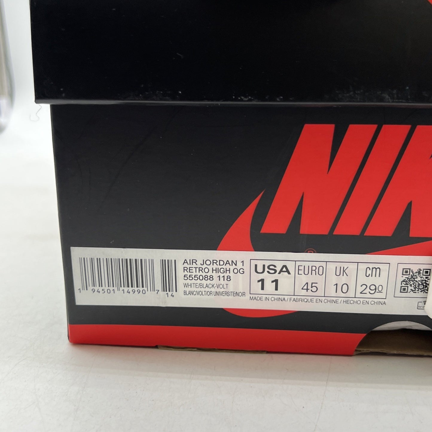 Size 11 - Air Jordan 1 Retro High OG Volt (555088-118)