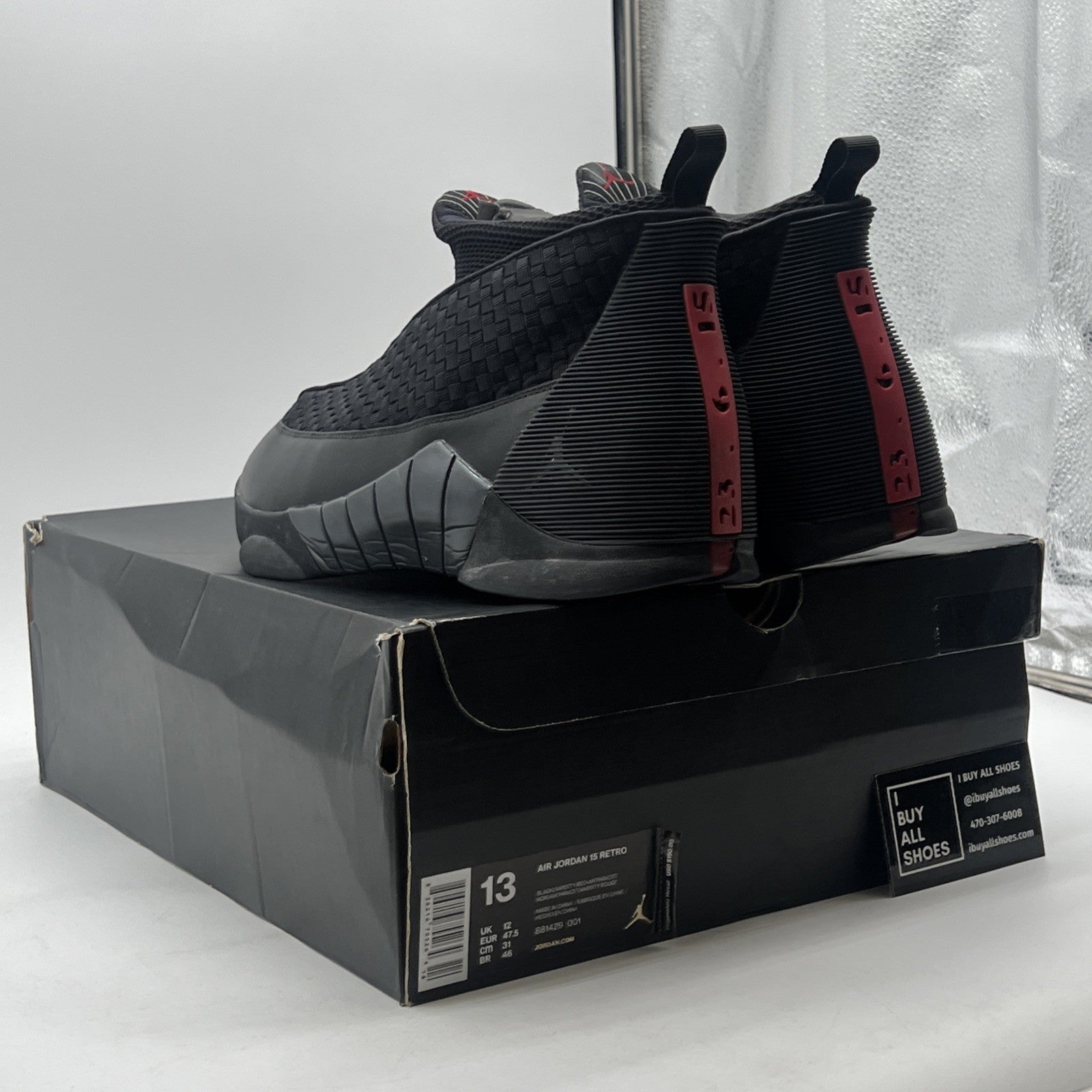 Size 13 - Air Jordan 15 Retro 2017 Stealth (881439-001)