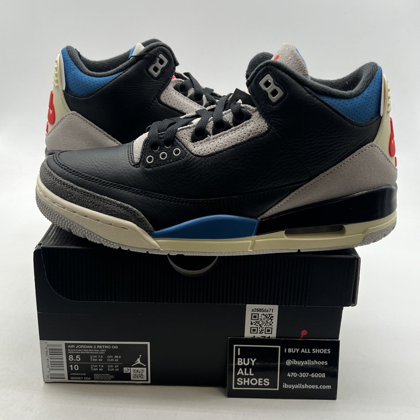 Size 8.5 - Air Jordan 3 Retro OG Rare Air (IB8967-004)