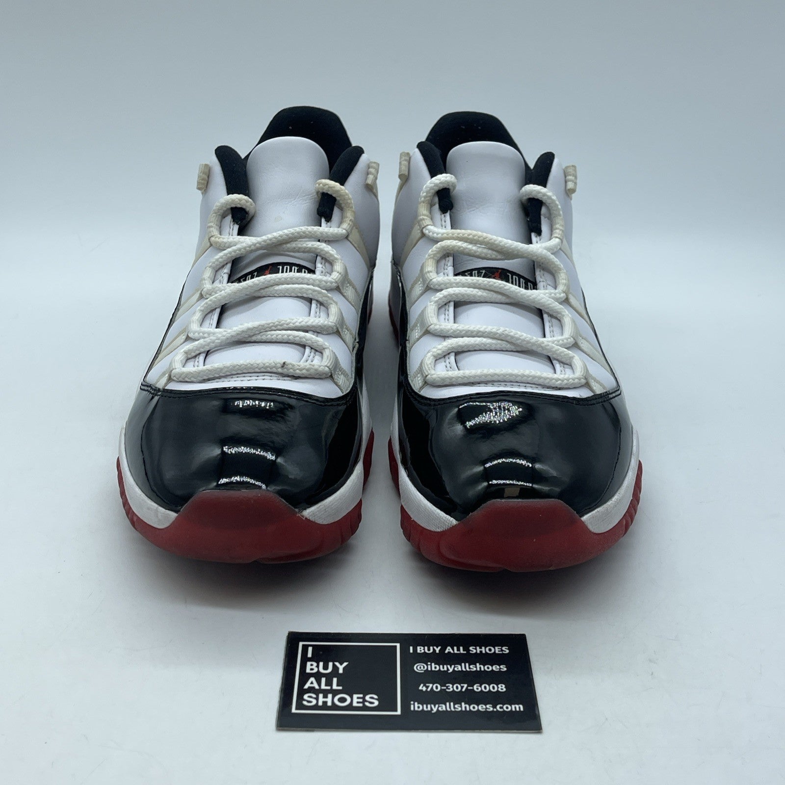 Size 10 - Air Jordan 11 Retro Low Concord-Bred Black White Leather (AV2187-160)