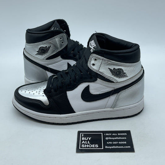Size 6.5 - Jordan 1 High OG Metallic Silver Black Leather (CD0461-001)