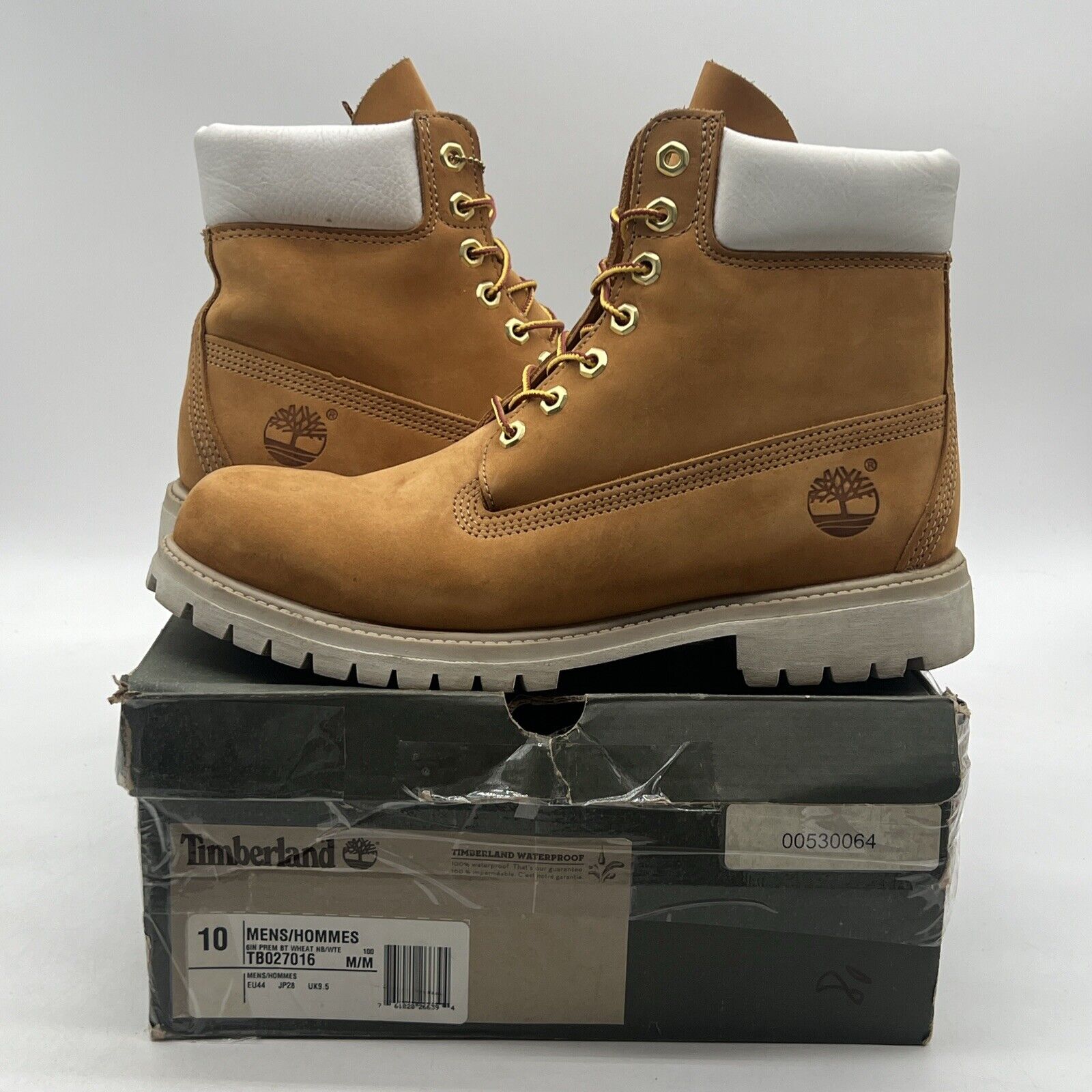 Size 10 - Timberland Boots Special edition White Trim Wheat White (TB027016)