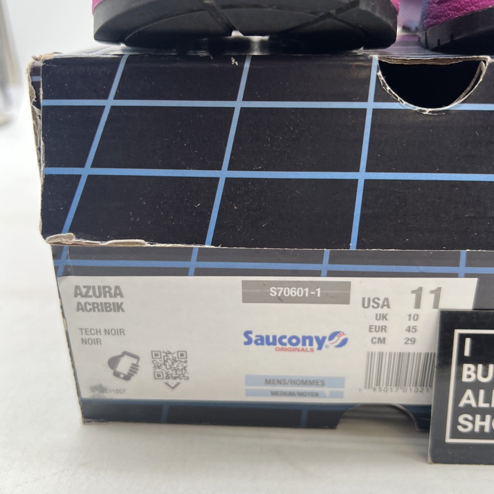 Size 11 - Acribik X Saucony Azura Tech Noir Black White (S70601-1)