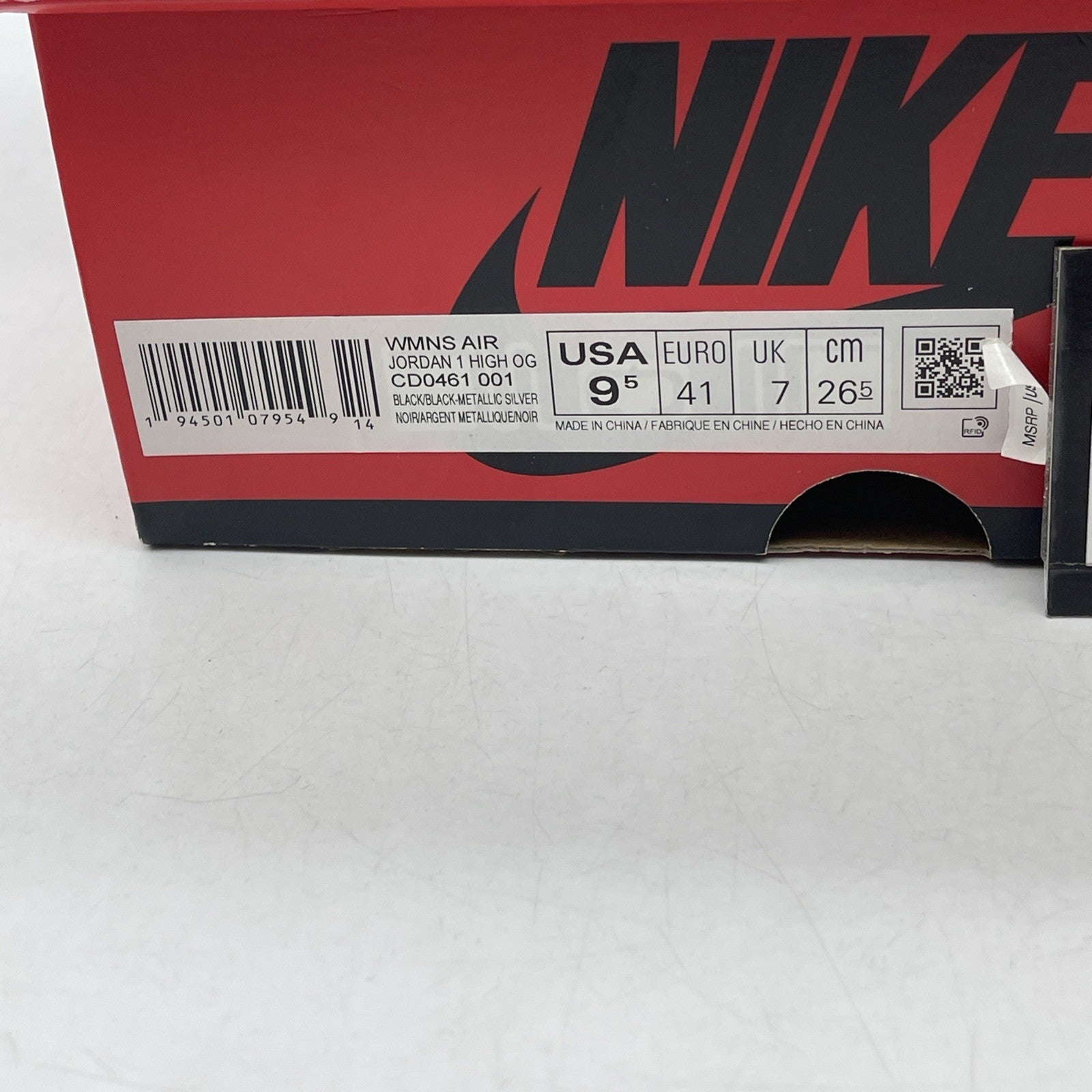 Size 9.5 - Air Jordan 1 High OG Metallic Silver (CD0461-001)