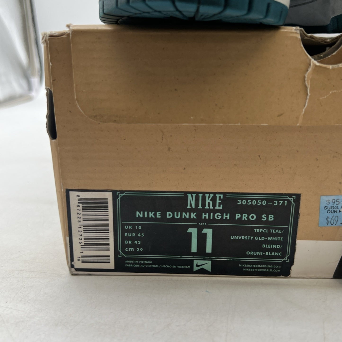 Size 11 - Nike Dunk Pro SB High Tropical Teal (305050-371)
