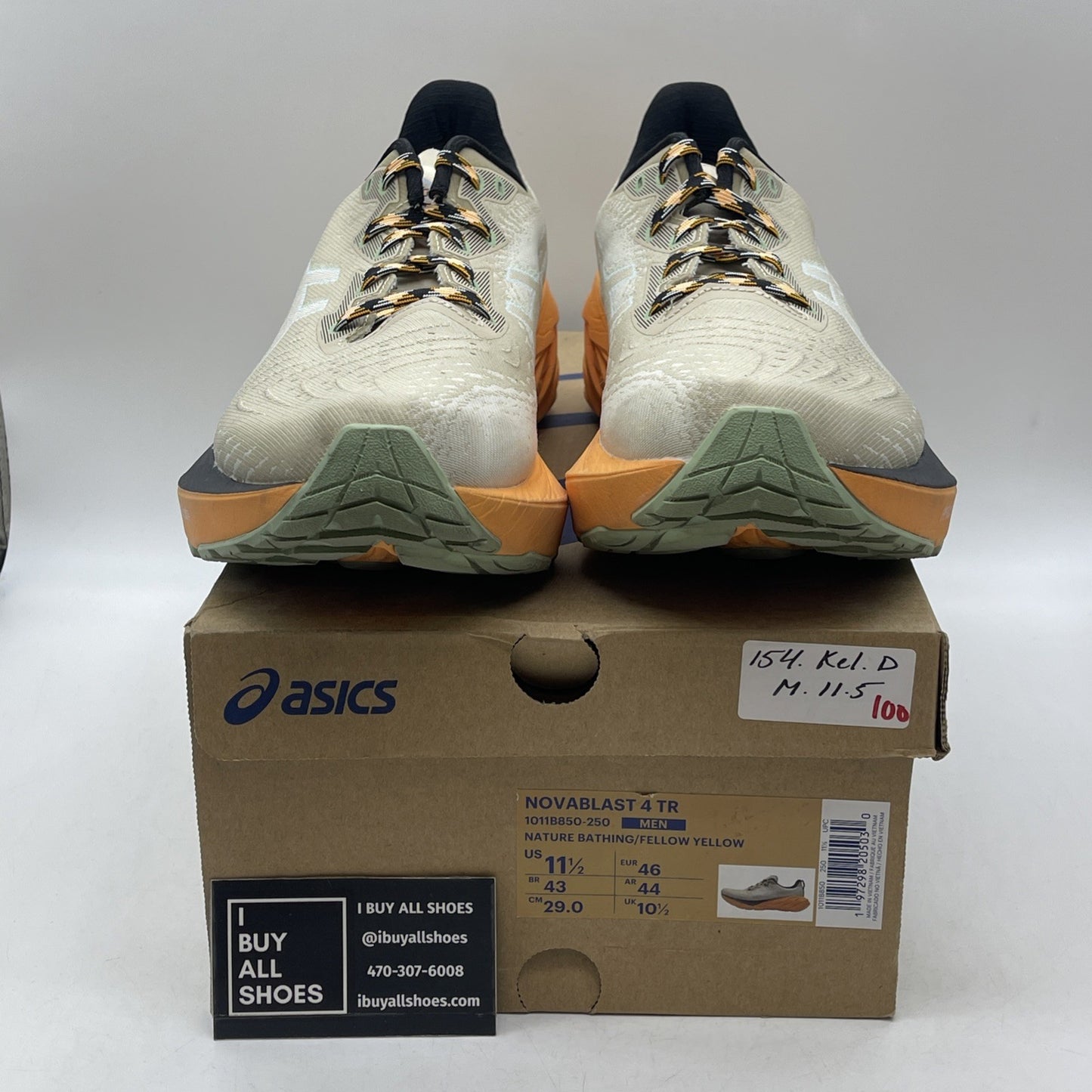 Size 11.5 - Asics Novablast 4 TR Nature Bathing Fellow Yellow Orange