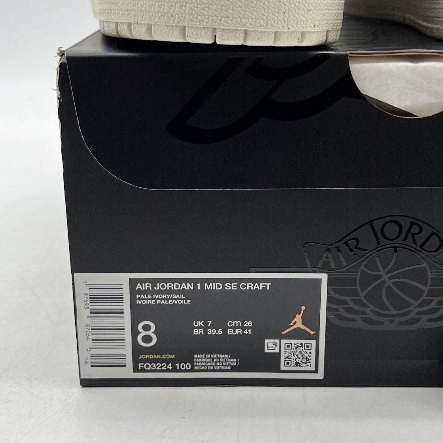 Size 8 - Air Jordan 1 SE Craft Mid Pale Ivory Suede (FQ3224-100)