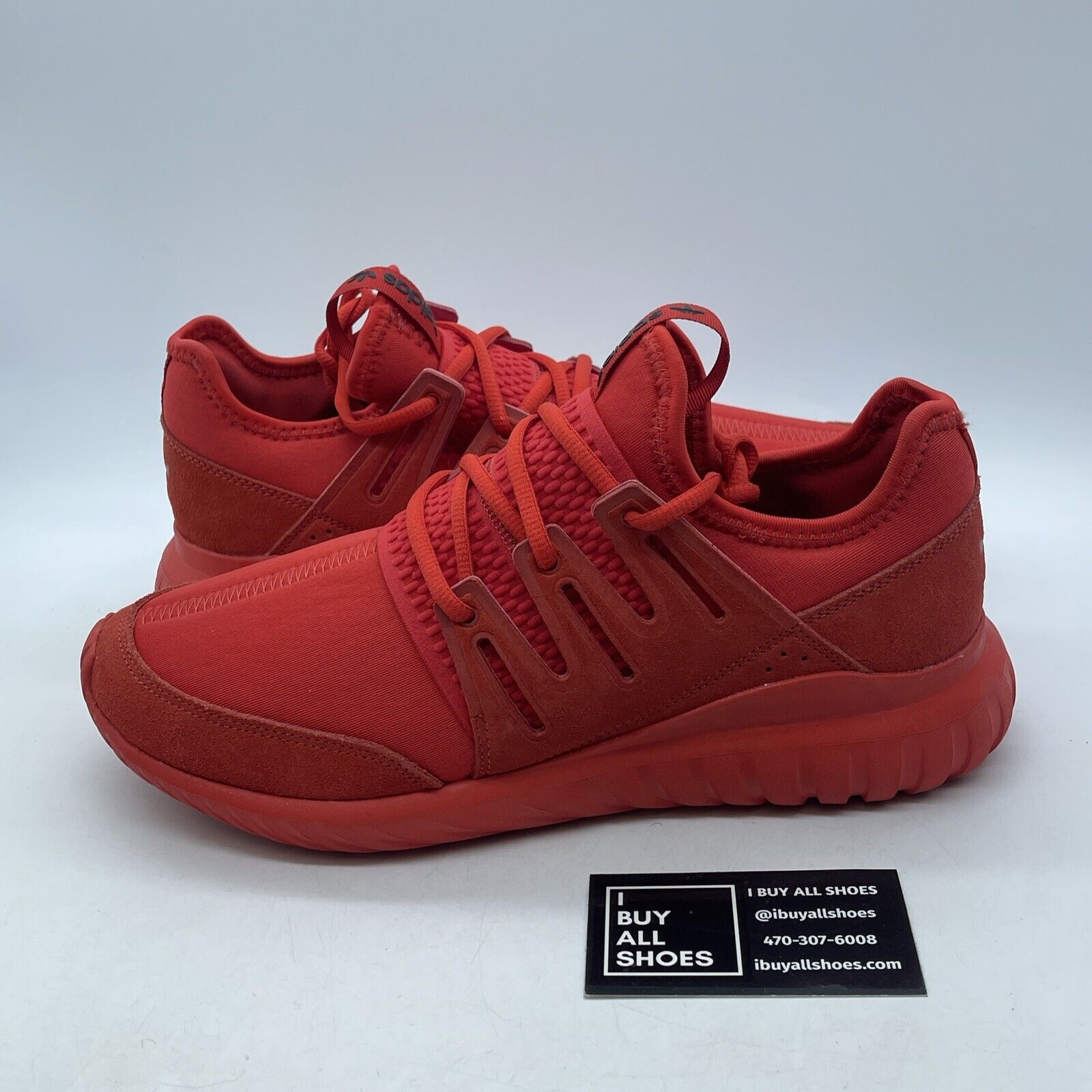 Size 8.5 - adidas Tubular Radial Red Suede Leather (S80116)