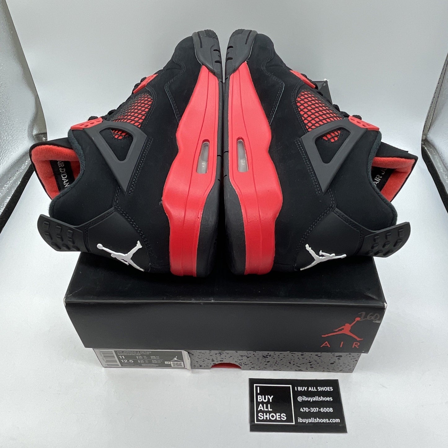 Size 11 - Jordan 4 Retro Mid Red Thunder White Black Suede (CT8527-016)