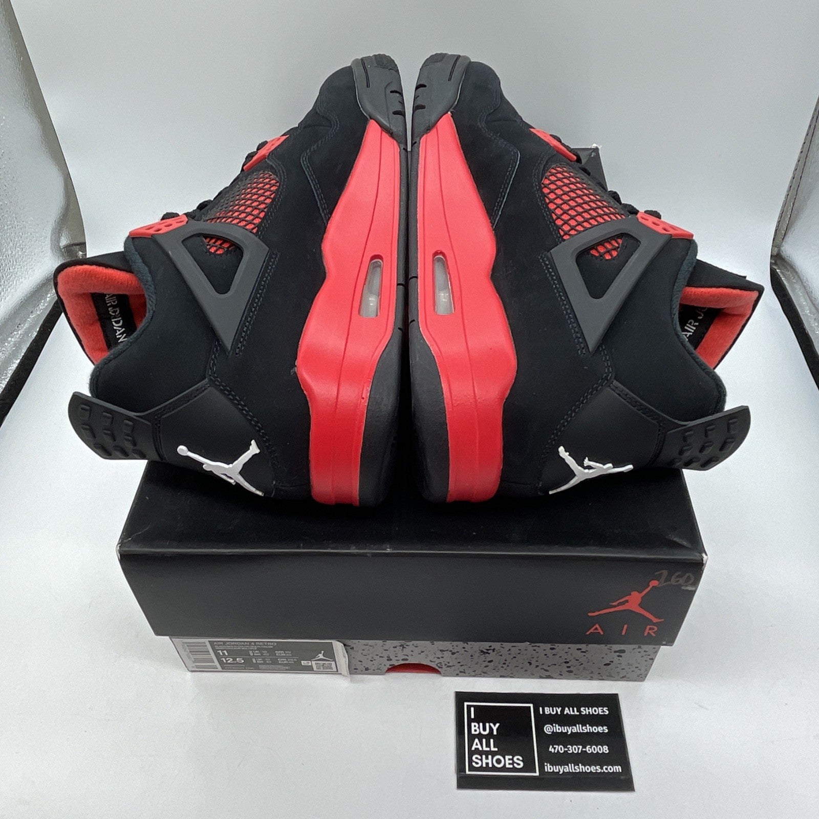Size 11 - Jordan 4 Retro Mid Red Thunder White Black Suede (CT8527-016)