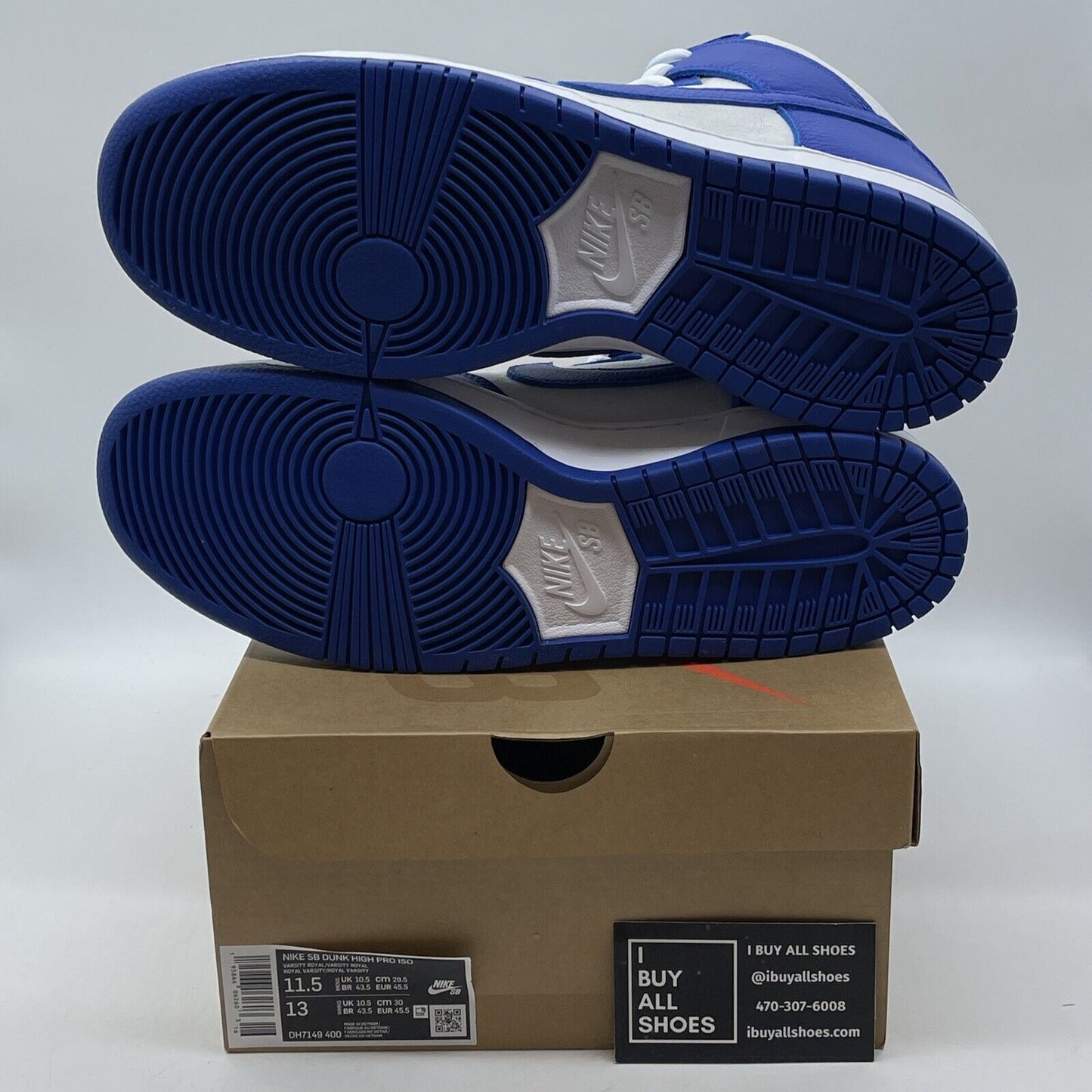 Size 11.5 - Nike Dunk Pro ISO SB High Kentucky Blue White Leather (DH7149-400)