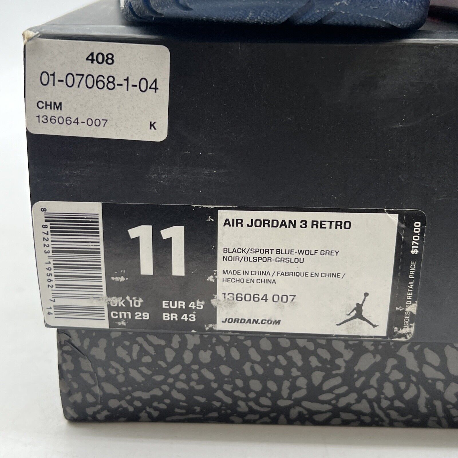 Size 11 - Air Jordan 3 Retro Sport Blue (136064-007)