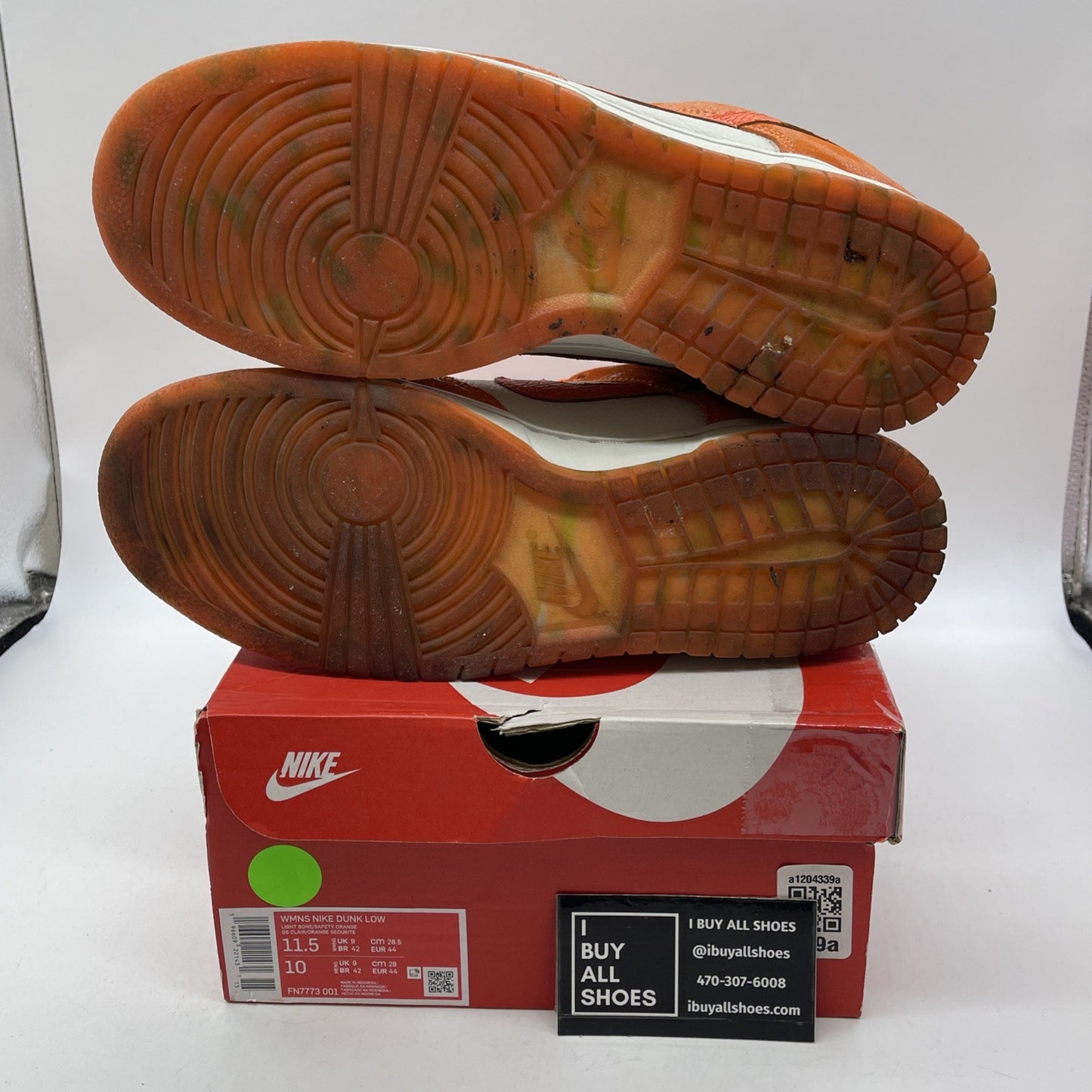 Size 11.5W - Nike Dunk Low Cracked Orange White Suede Leather (FN7773-001)