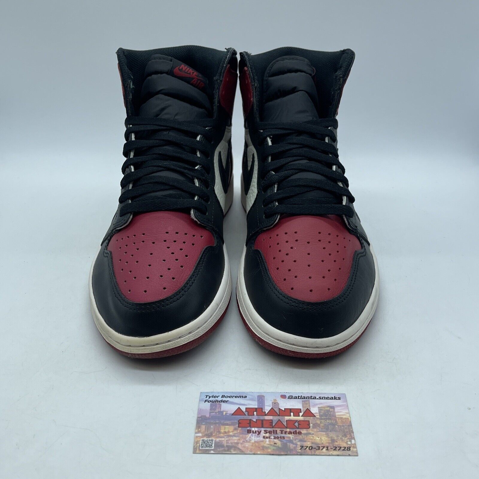 Size 11 - Jordan 1 Retro OG High Bred Toe Black Red White Leather (555088-610)