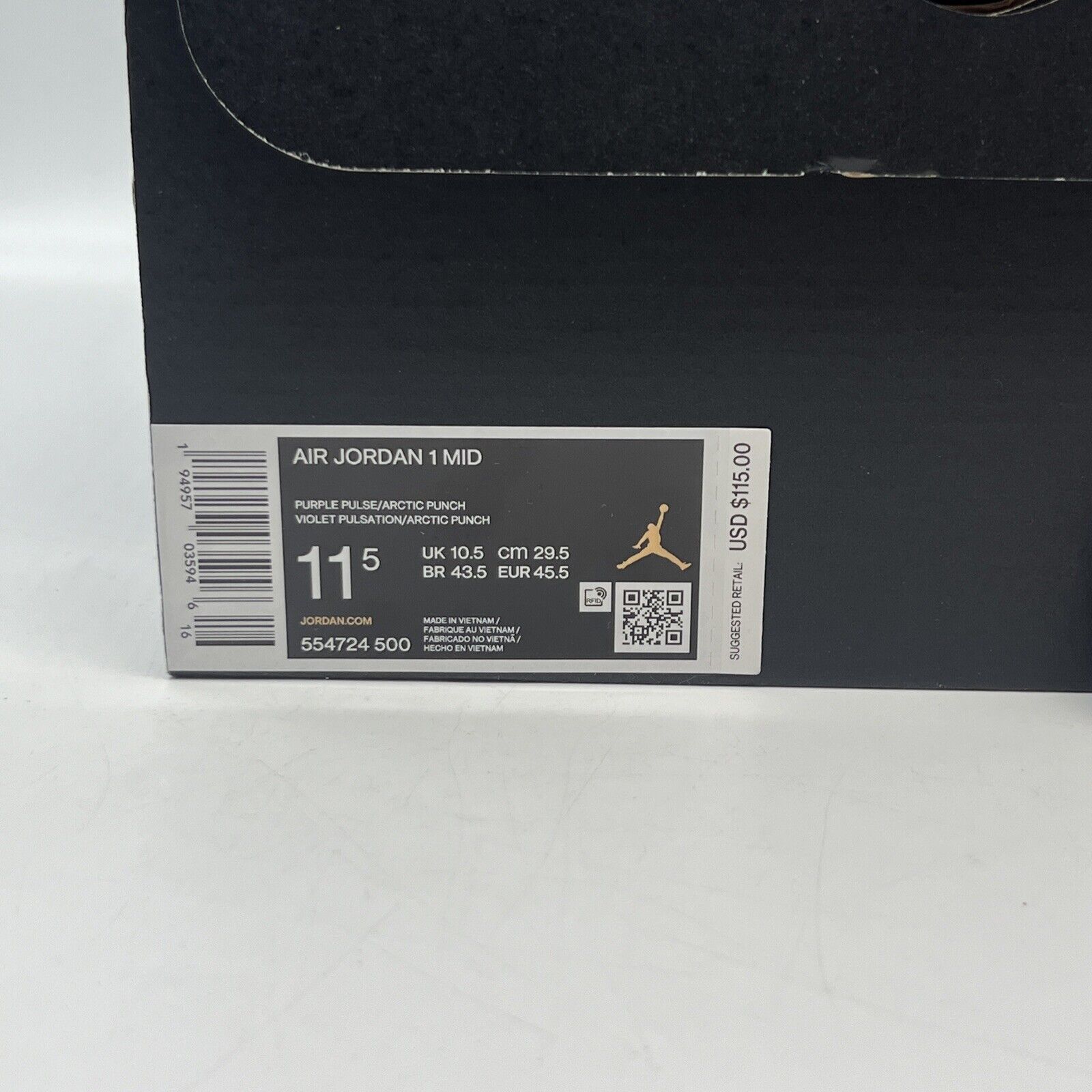 Size 11.5 - Jordan 1 Mid Purple Brand New Og All