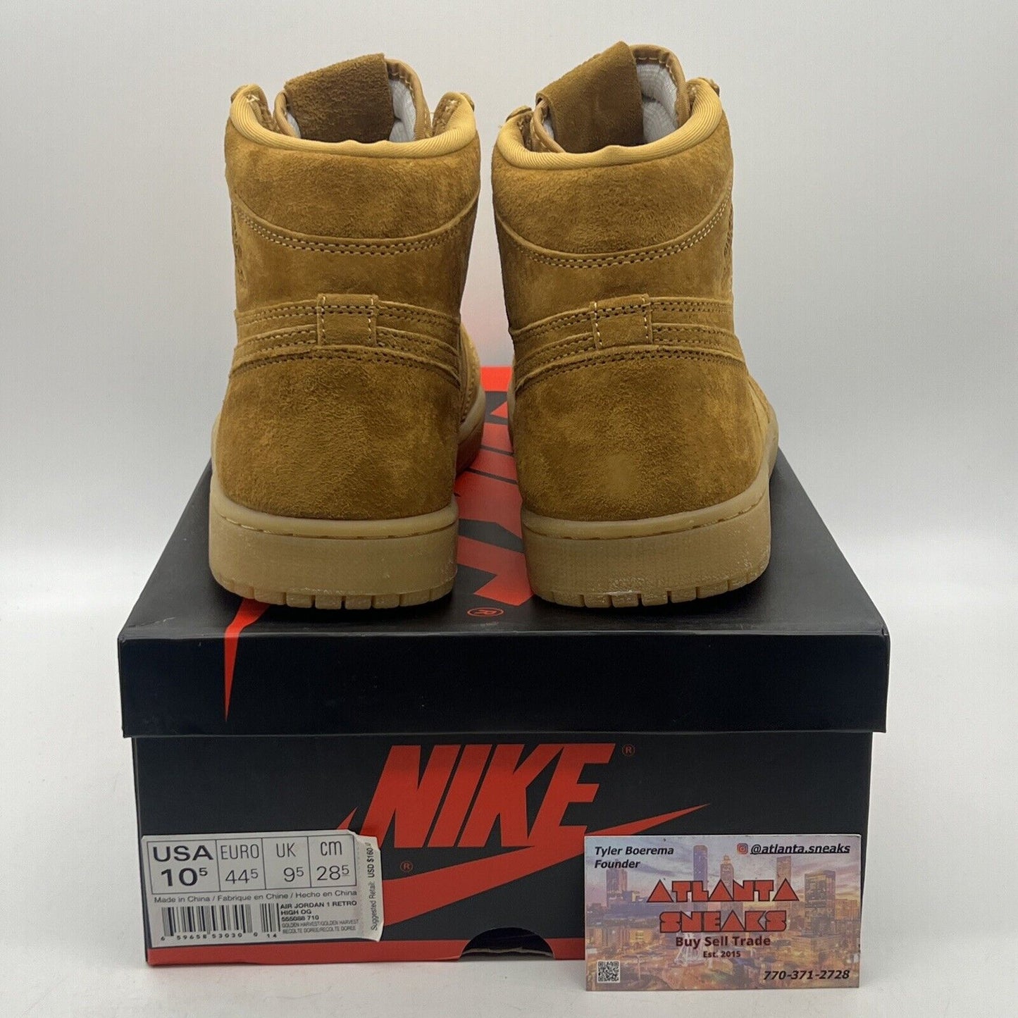 Size 10.5 - Air Jordan 1 Retro OG High Wheat Suede (555088-710)