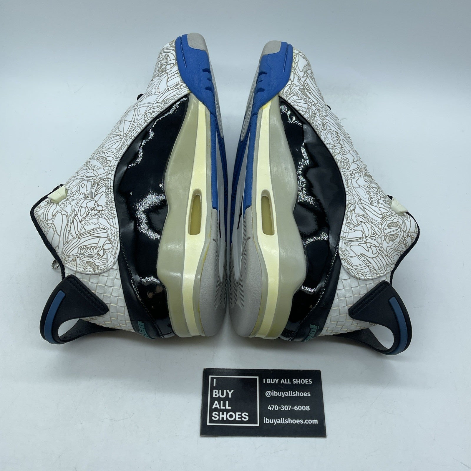 Size 7.5 - Air Jordan Dub-Zero Photo Blue Black White Leather (311046-102)
