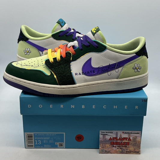 Size 13 - Jordan 1 Retro Low OG Doernbecher 2023 Green White (FD9665-351)