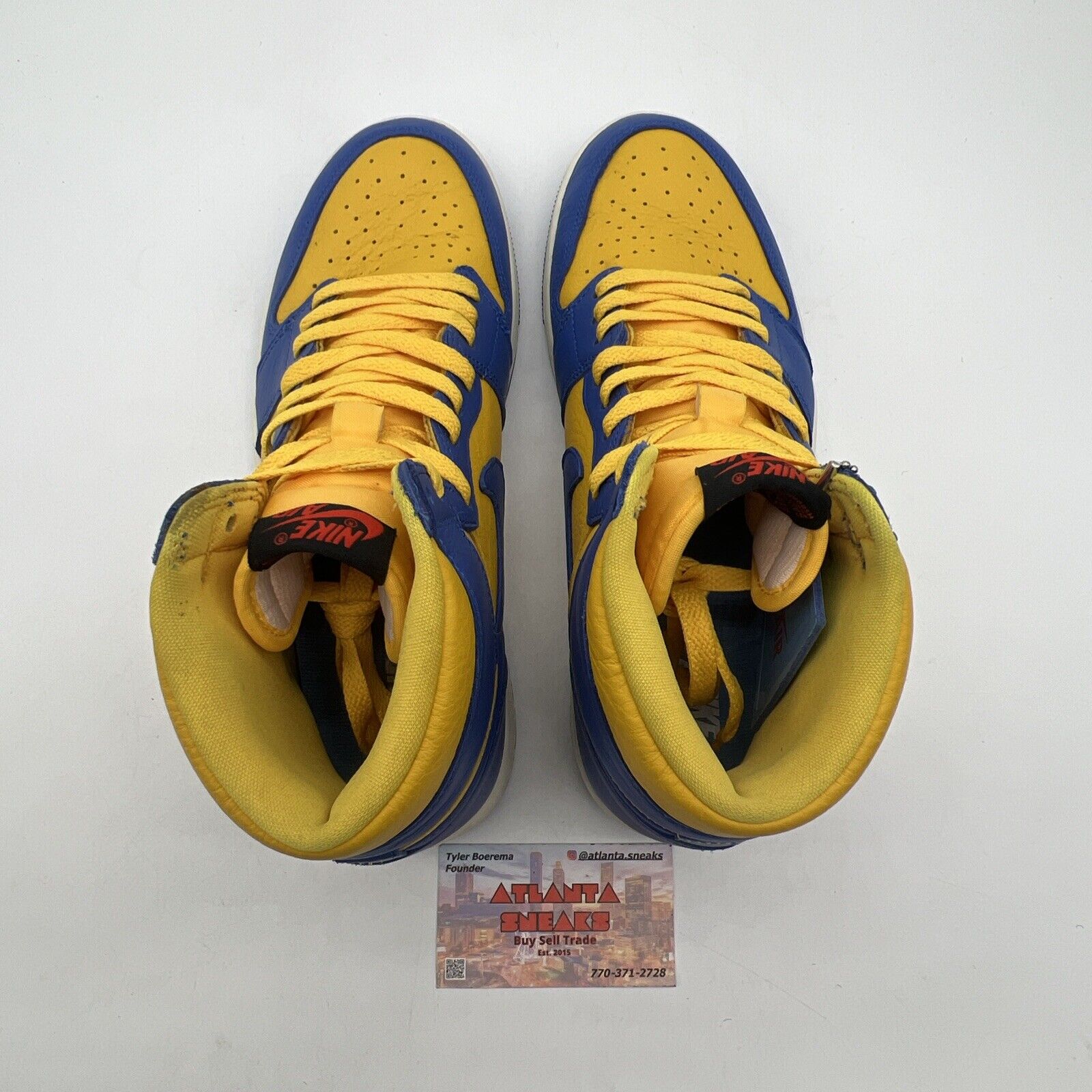 Size 10 - Air Jordan 1 Reverse Laney Yellow Blue White Leather (FD2596-700)