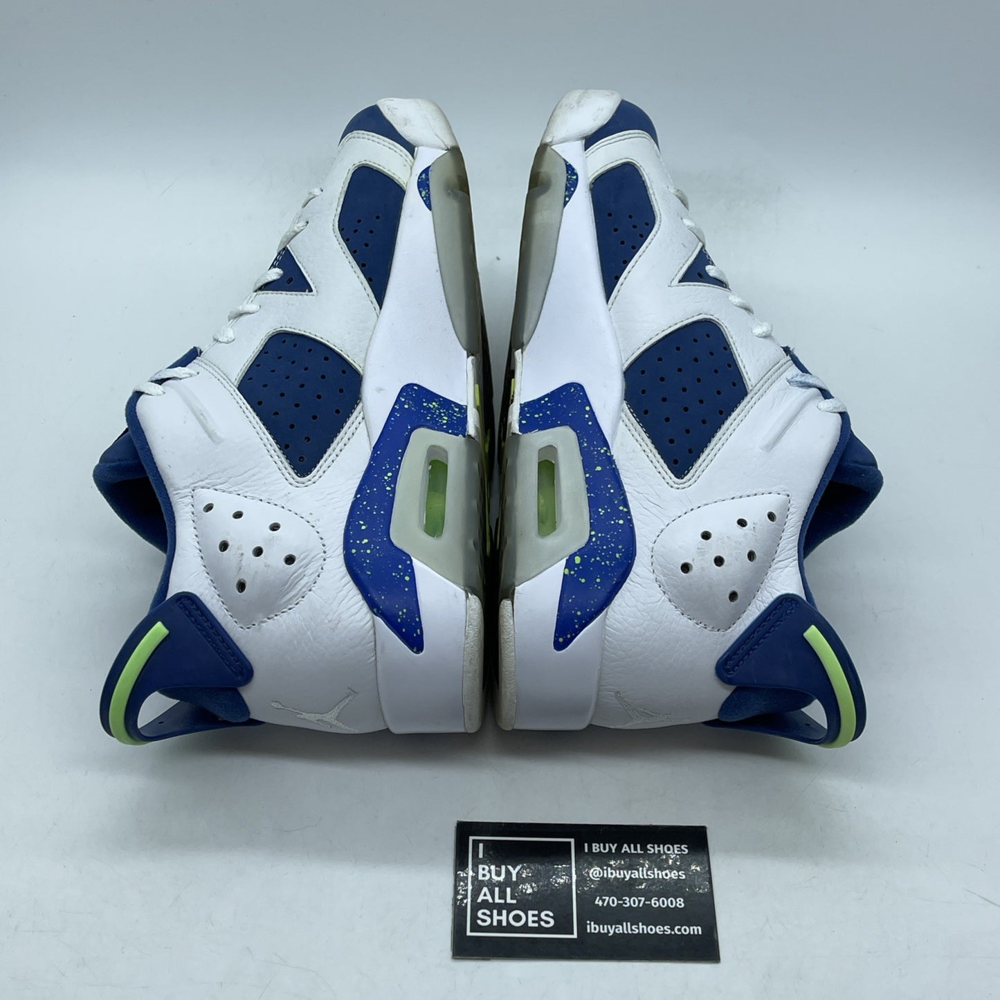 Size 9 - Air Jordan 6 Low Ghost Green Blue White Suede Leather (304401-106)