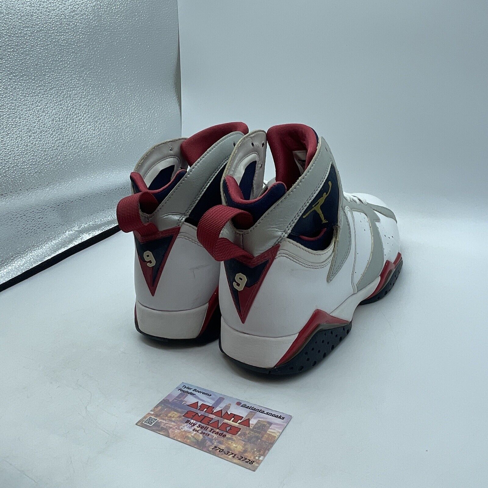 Size 10 - Air Jordan 7 Retro 2012 Olympic Black White Red Gold (304775-135)