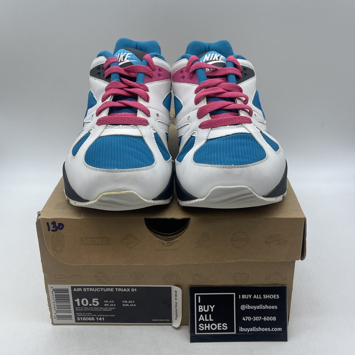 Size 10.5 - Nike Air Structure Triax 91 White (318088-141 318088-141)