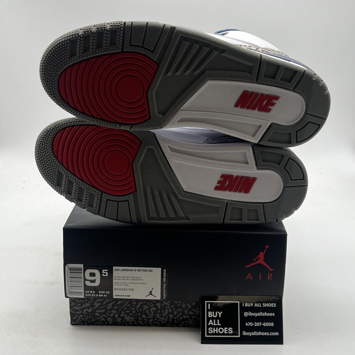 Size 9.5 - Air Jordan 3 Retro OG Mid True Blue (854262-106)