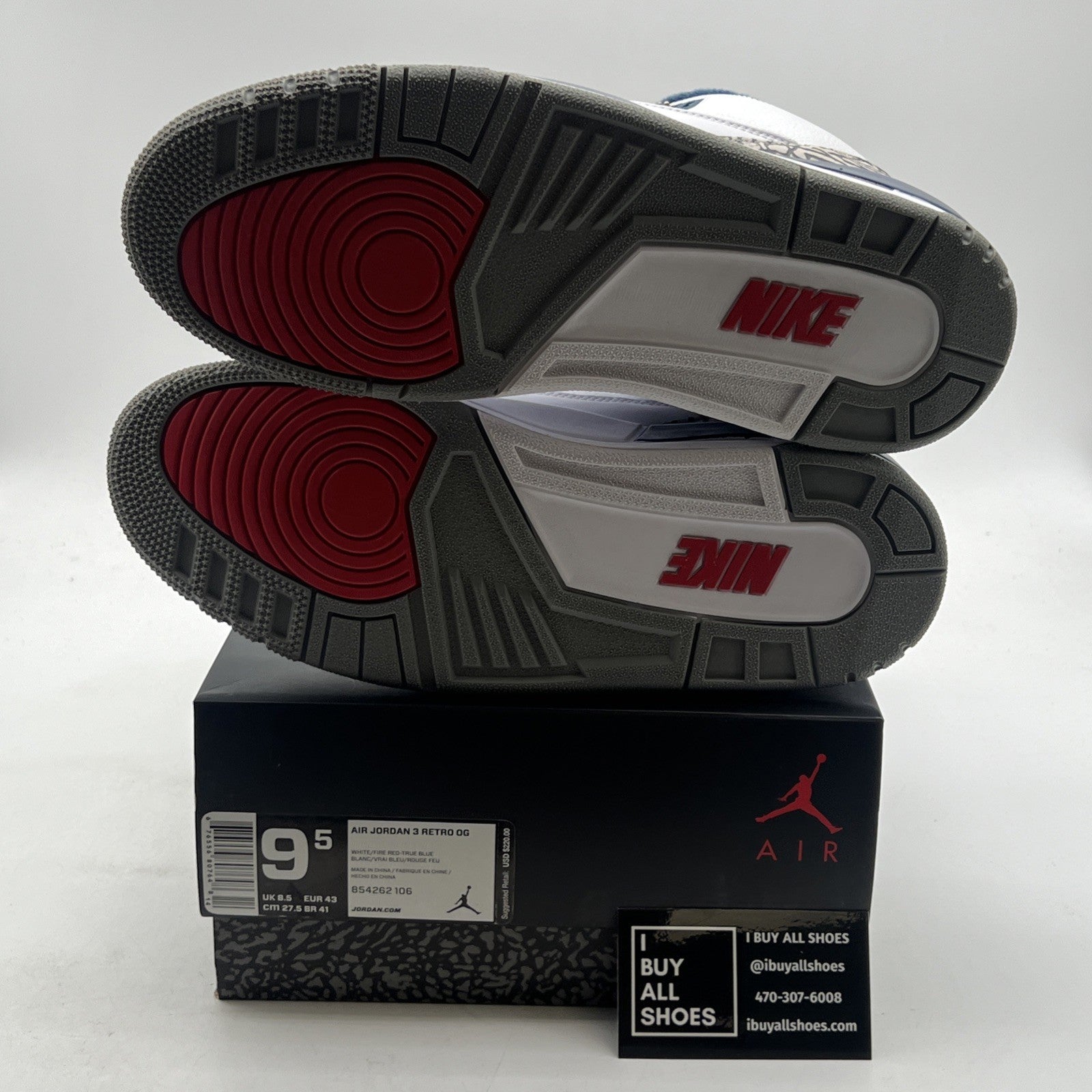 Size 9.5 - Air Jordan 3 Retro OG Mid True Blue (854262-106)