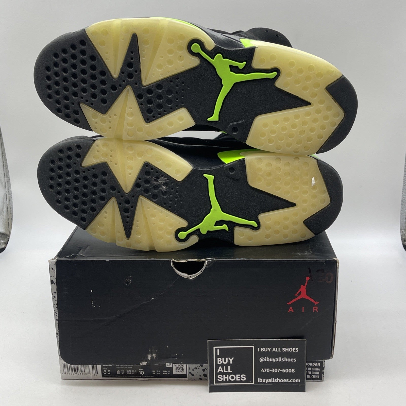 Size 8.5 - Air Jordan 6 Retro Electric Green 2021 Black Suede (CT8529-003)