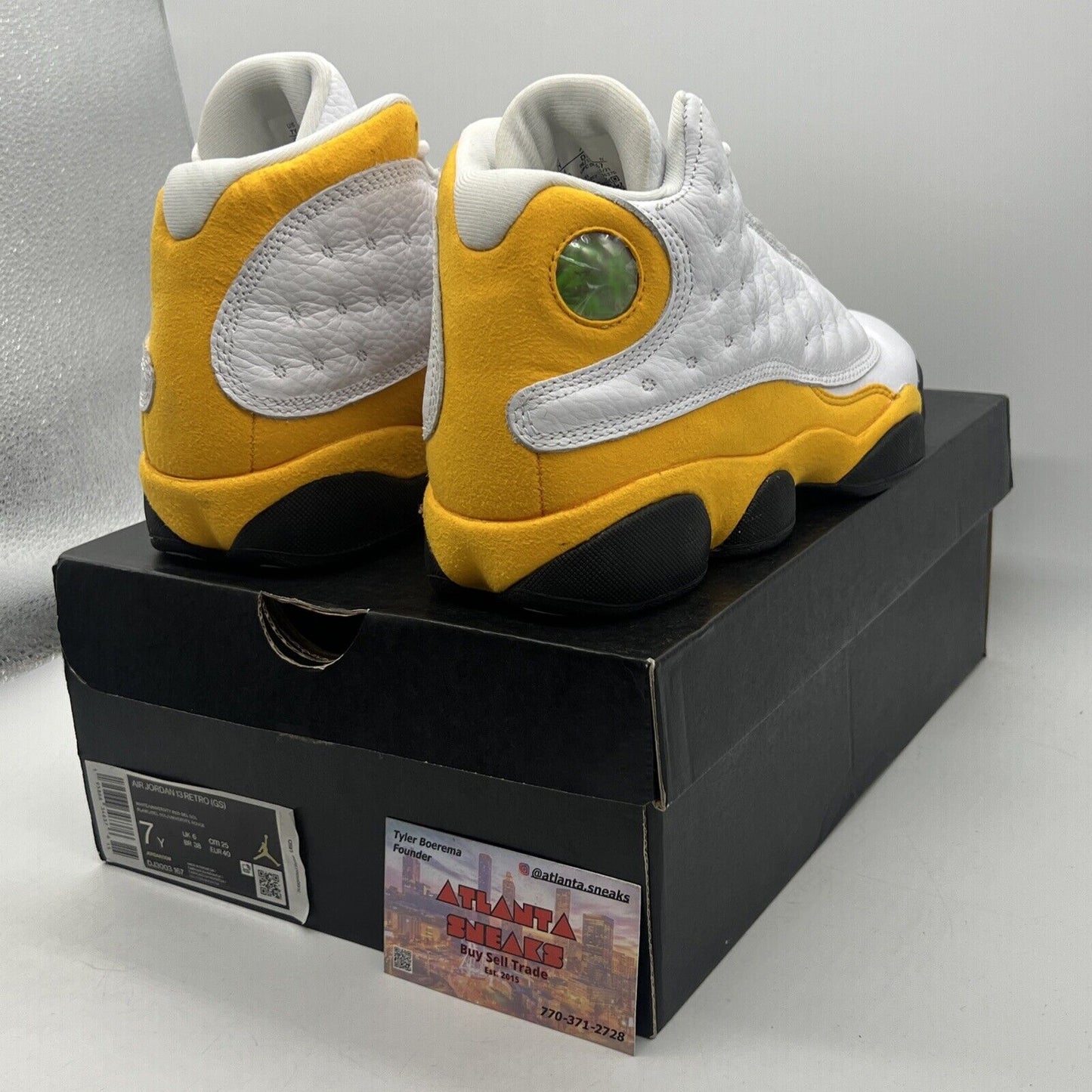 NEW Nike Air Jordan 13 Retro GS Del Sol DJ3003-167 Size 7Y  White Yellow Leather