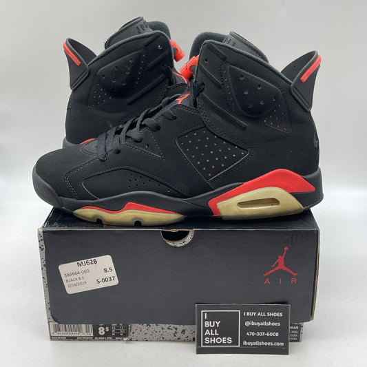 Size 8.5 - Jordan 6 Retro Mid Infrared Black Pink Suede (384664-060)
