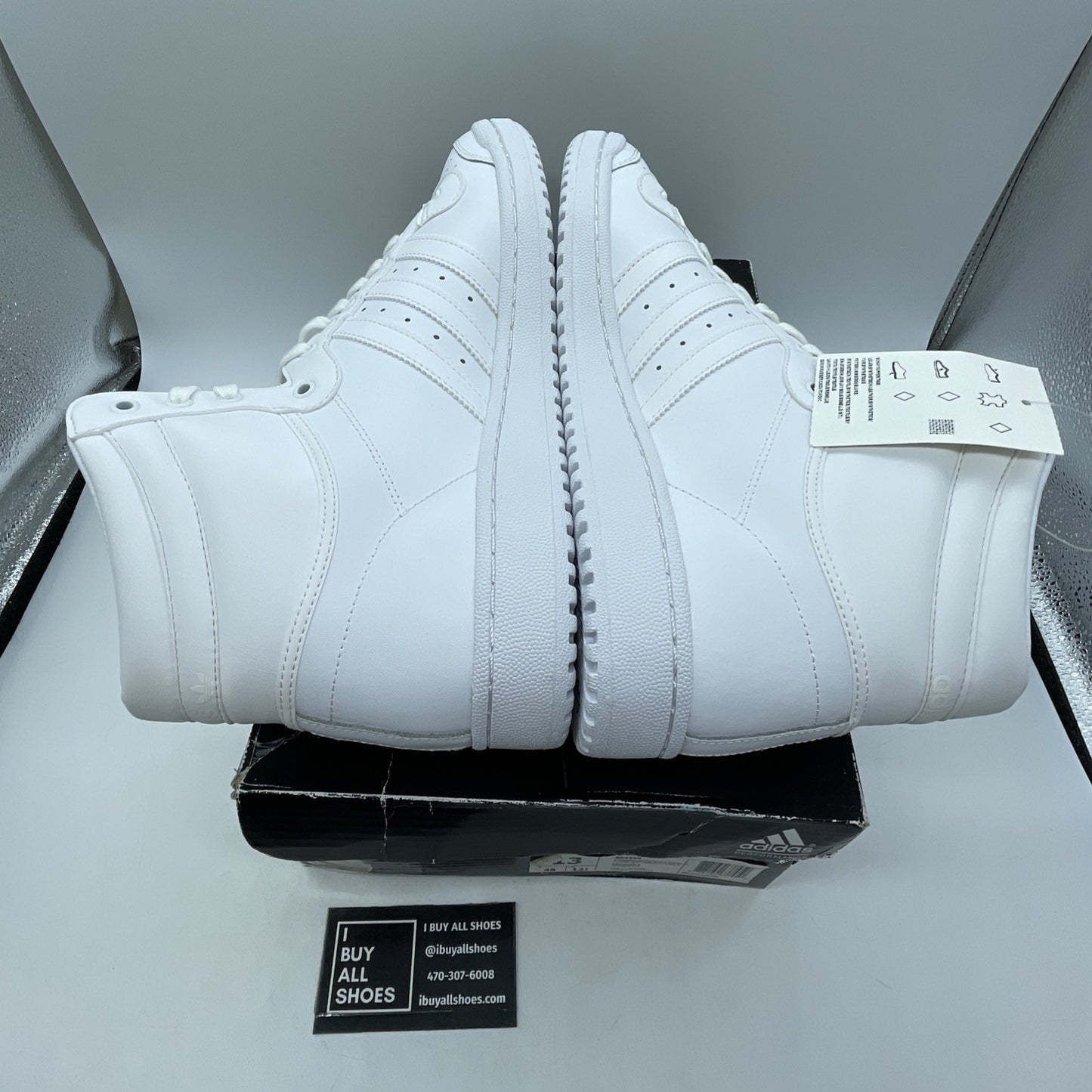 Size 13 - Adidas Top Ten High Triple White (S84596)