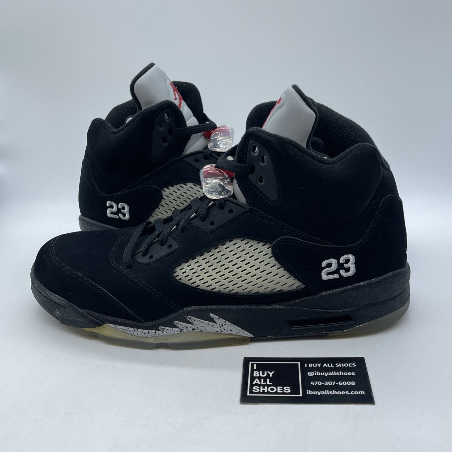 Size 13 - Air Jordan 5 Retro 2011 Black Metallic White Suede (136027-010)