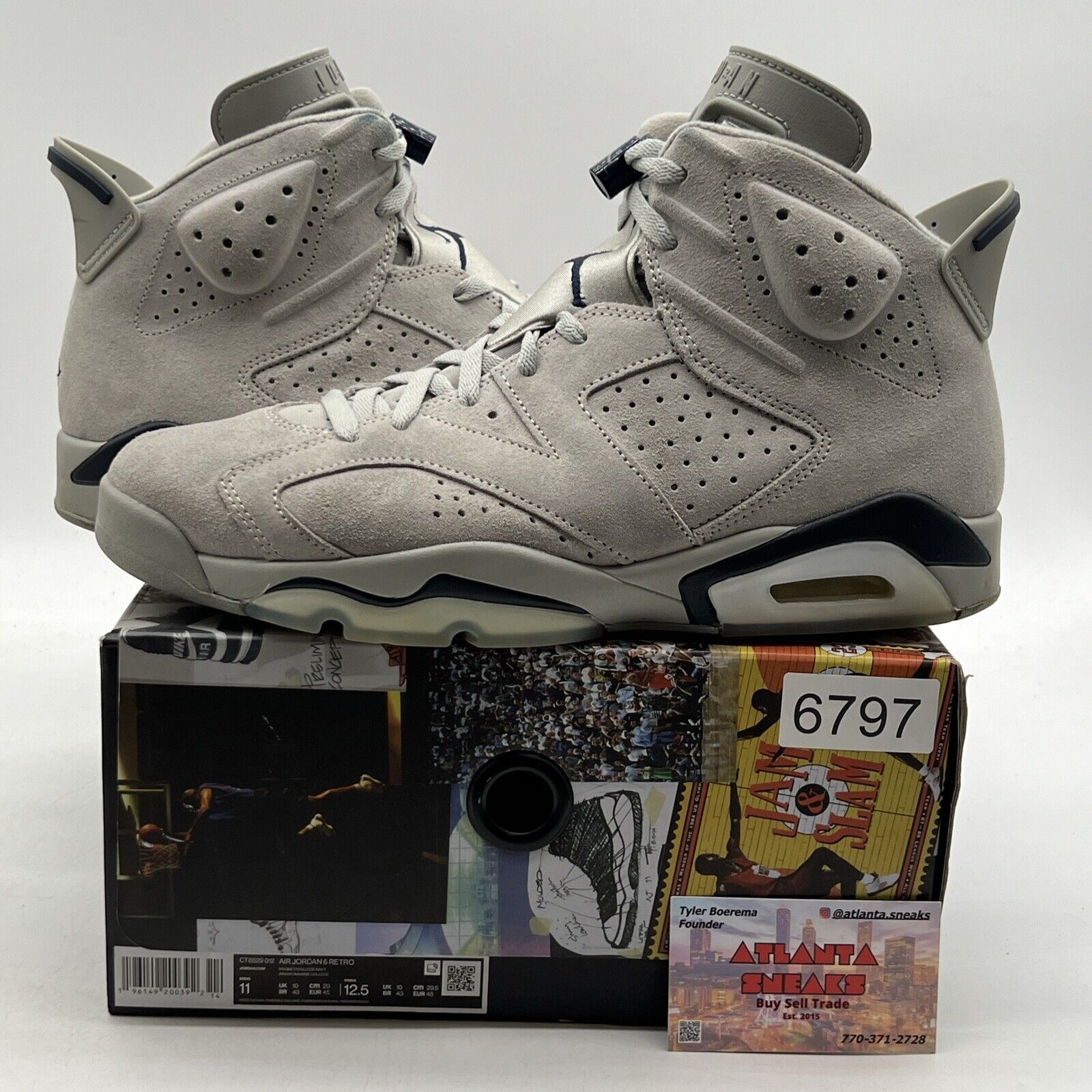Size 11 - Jordan 6 Retro Mid Georgetown Navy Suede (CT8539-012)