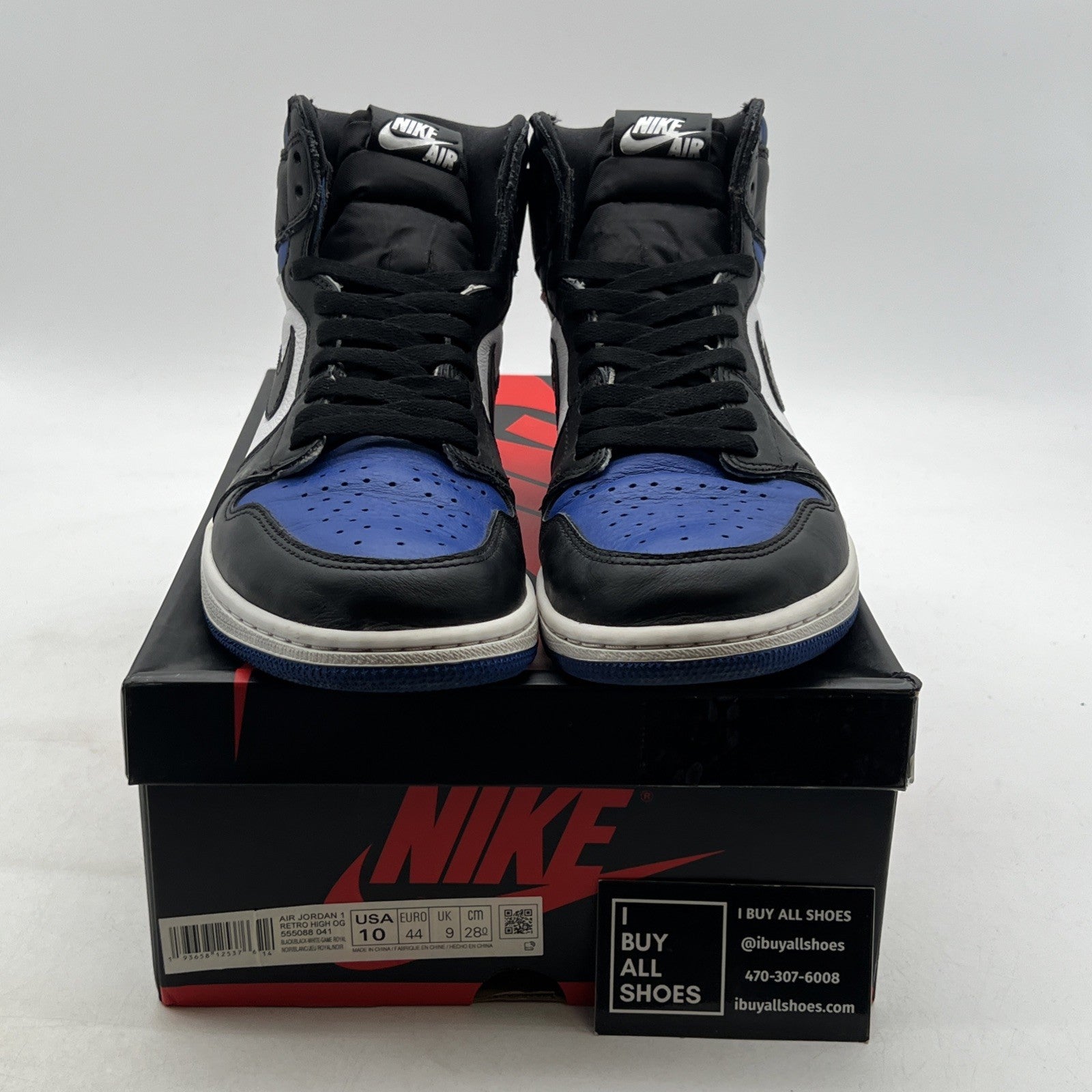 Size 10 - Air Jordan 1 Retro OG High Royal Toe (555088-041)