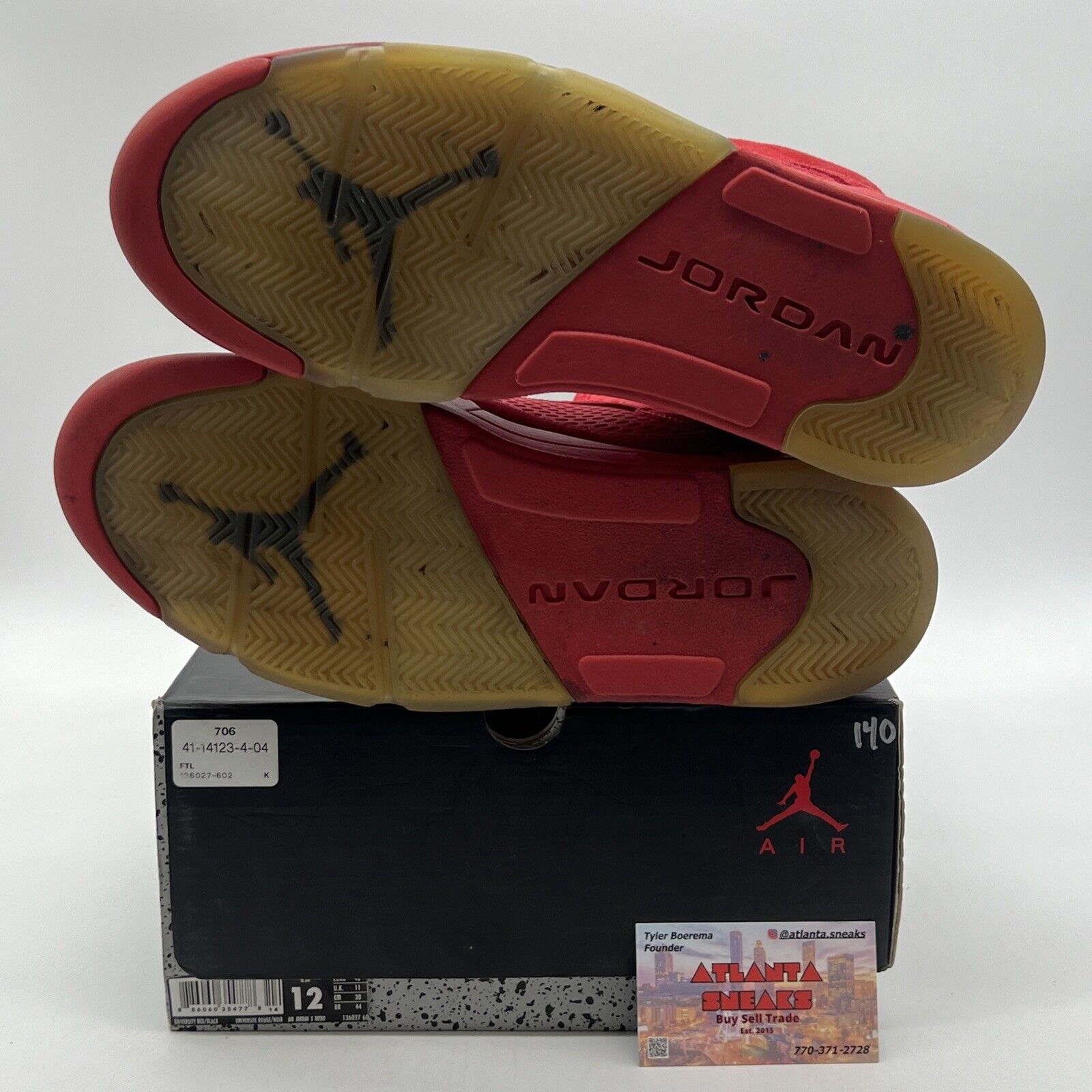 Size 12 - Air Jordan 5 Retro Red Suede Black Grey (136027-602)