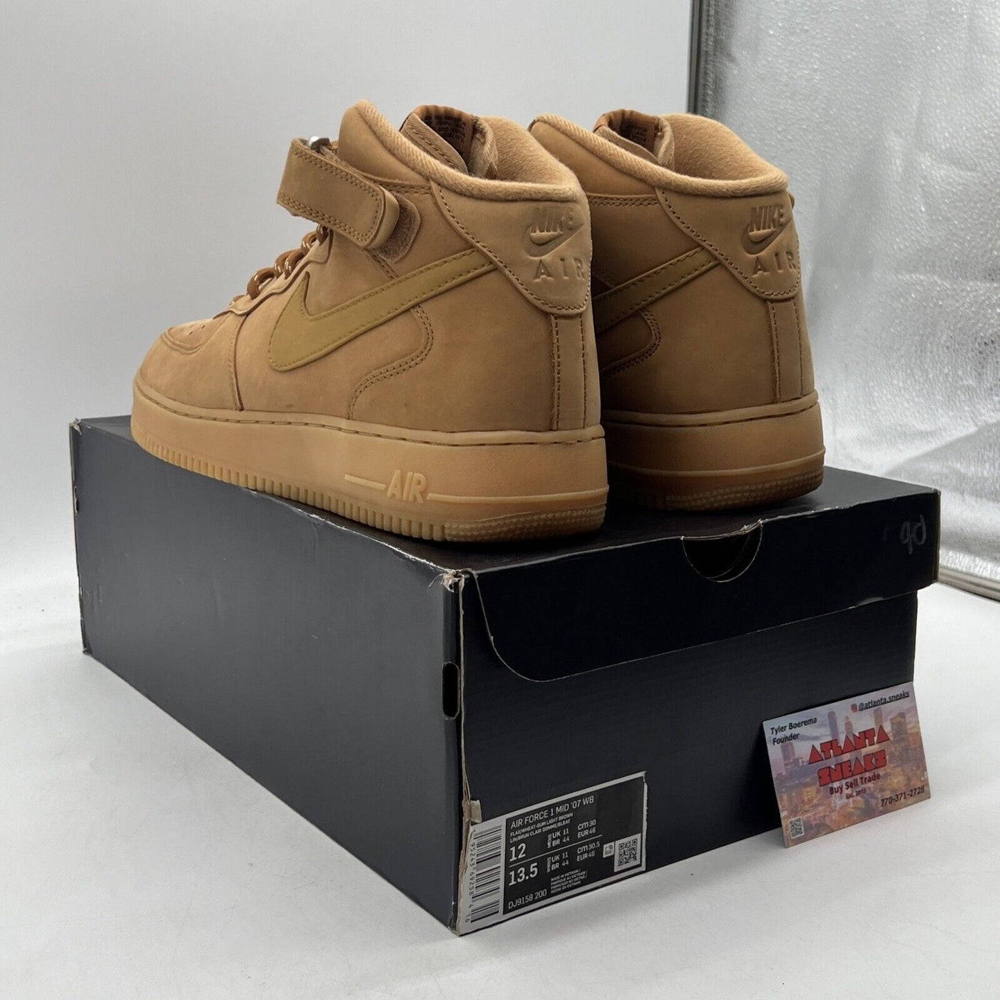 Size 12 - Nike Air Force 1 '07 Mid Flax Wheat Suede (DJ9158-200)