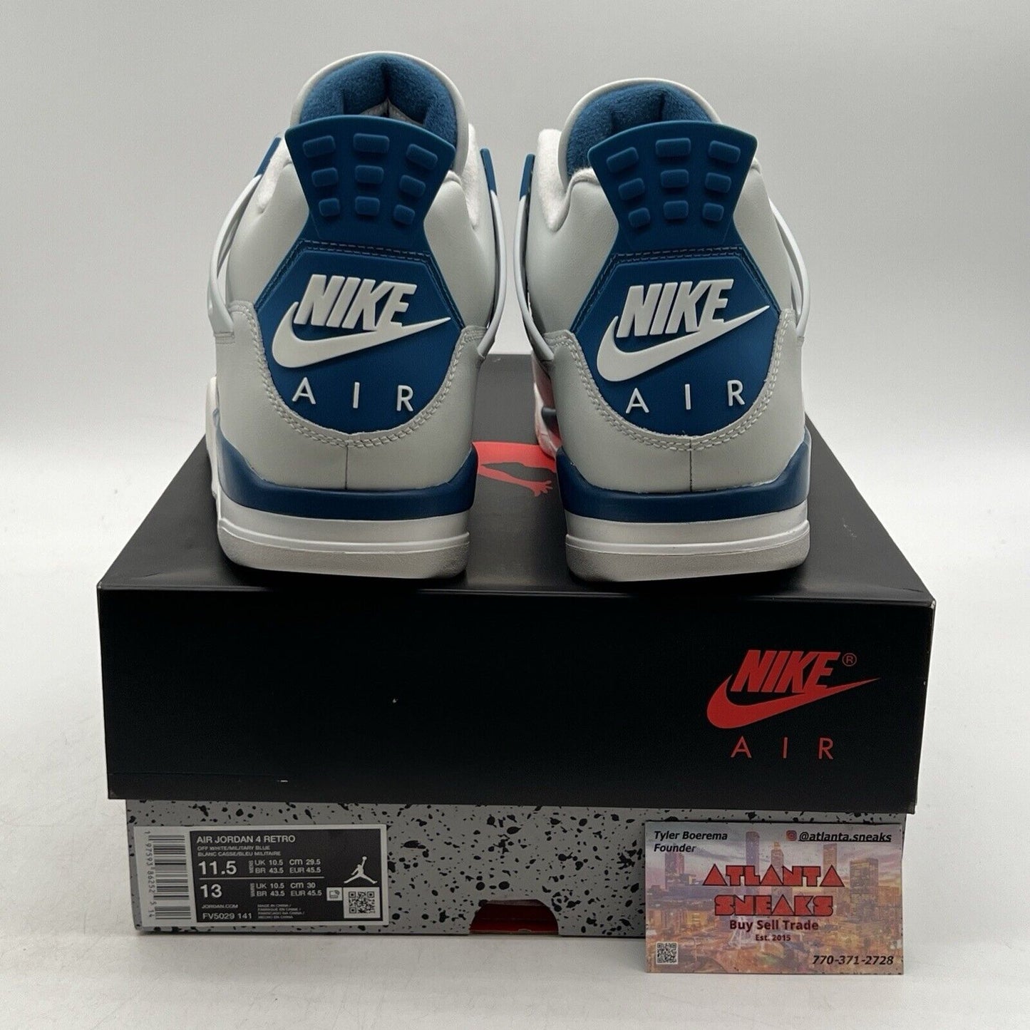 Size 11.5 - Air Jordan 4 Retro 2024 Military Blue White Leather  (FV5029-141)