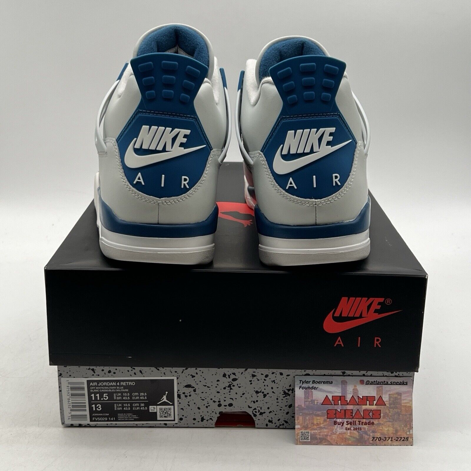 Size 11.5 - Air Jordan 4 Retro 2024 Military Blue White Leather  (FV5029-141)