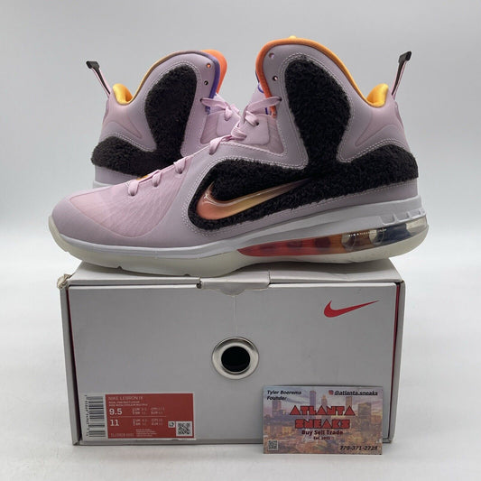 Size 9.5 - Nike LeBron 9 Regal Pink Orange Brown Blue Red Yellow (DJ3908-600)