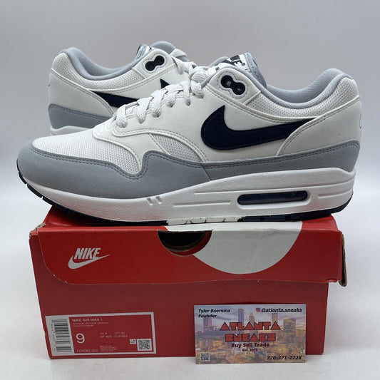 Size 9 - Nike Air Max 1 Pure Platinum Dark Obsidian White Suede (FD9082-002)