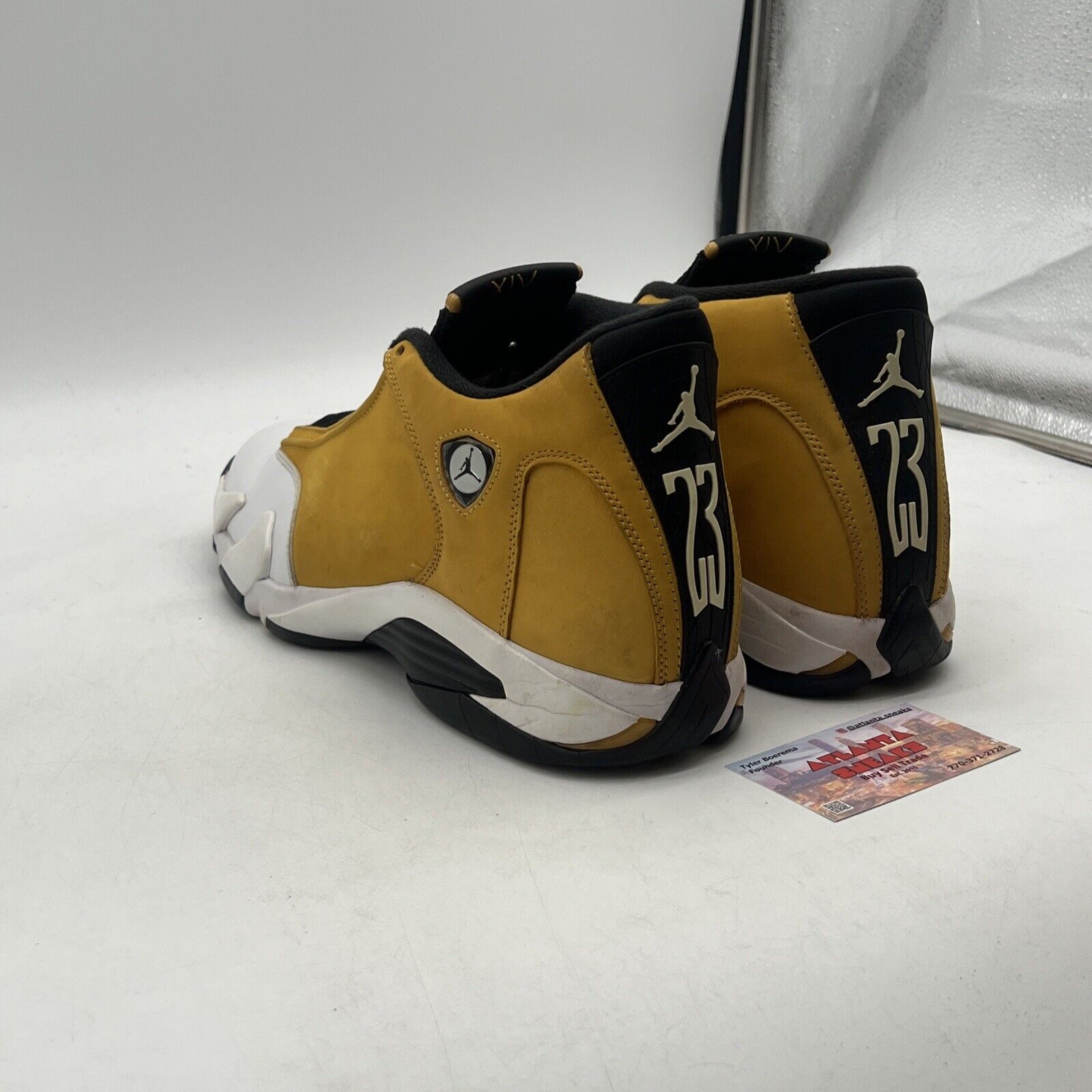 Size 13 - Jordan 14 Retro Light Ginger 2022 White Yellow Black (487471-701)