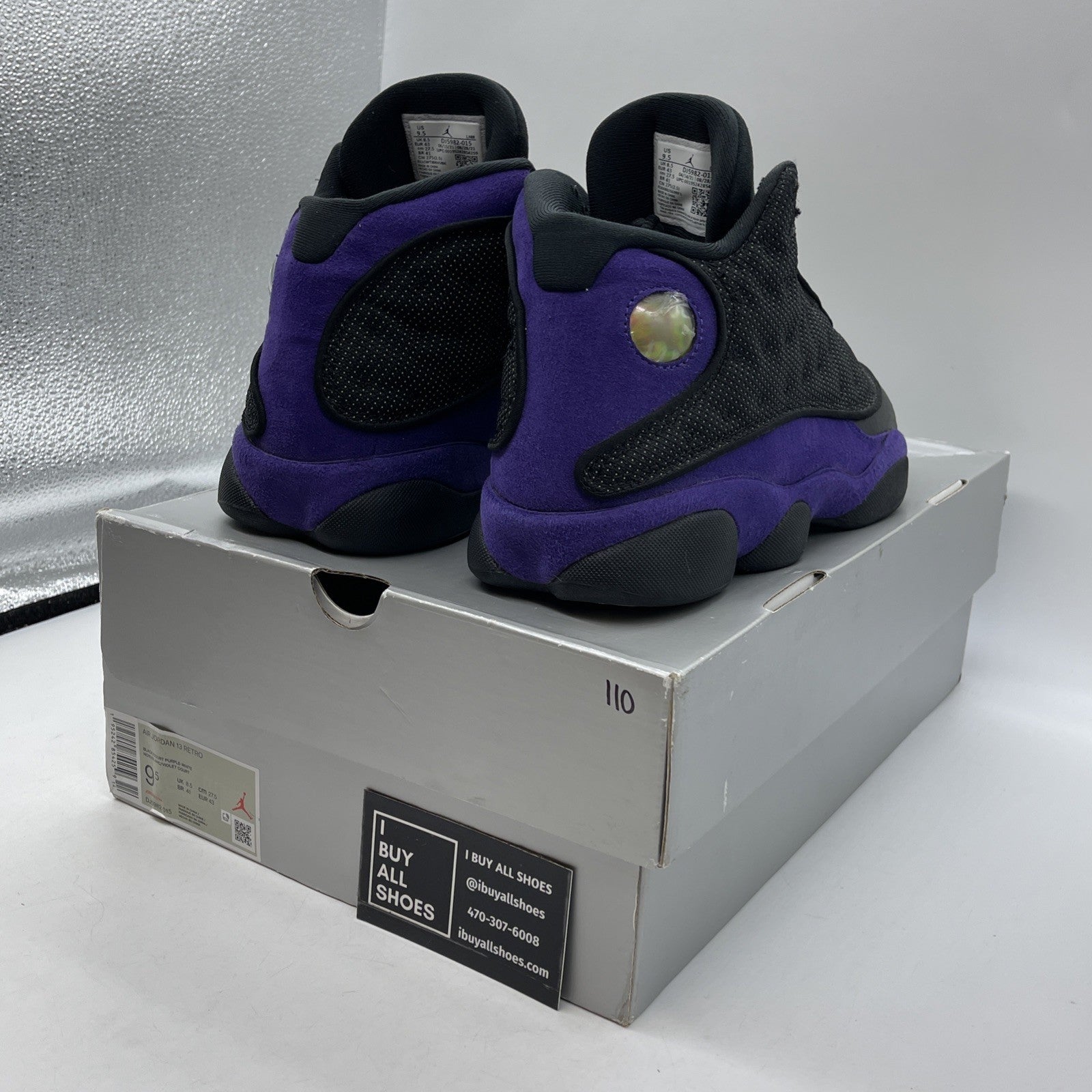 Size 9.5 - Jordan 13 Retro Court Purple Black Suede Leather (DJ5982-015)