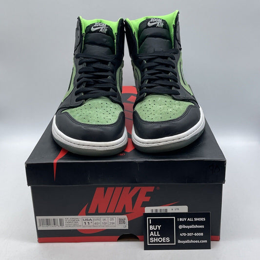 Size 11.5 - Air Jordan 1 Zoom High Zen Green Suede Black Grey (CK6637-002)